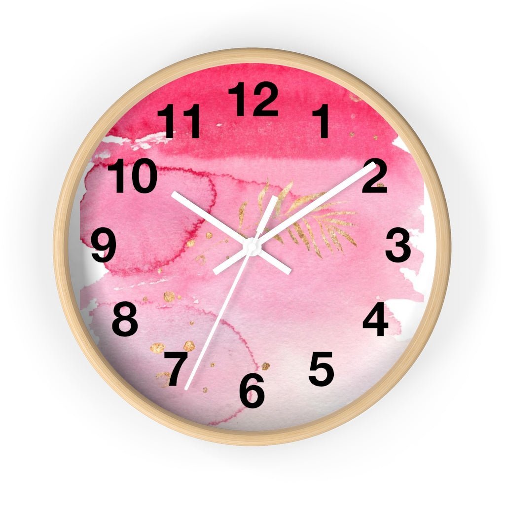 Abstract 10" Wood Wall Clock | Pink Gold Ombre - Wall Clock