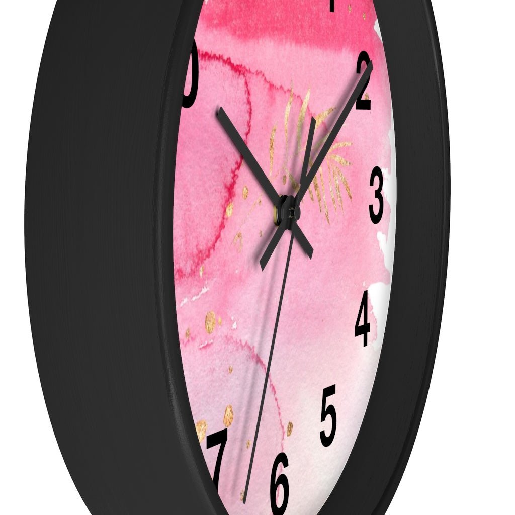 Abstract 10" Wood Wall Clock | Pink Gold Ombre - Wall Clock