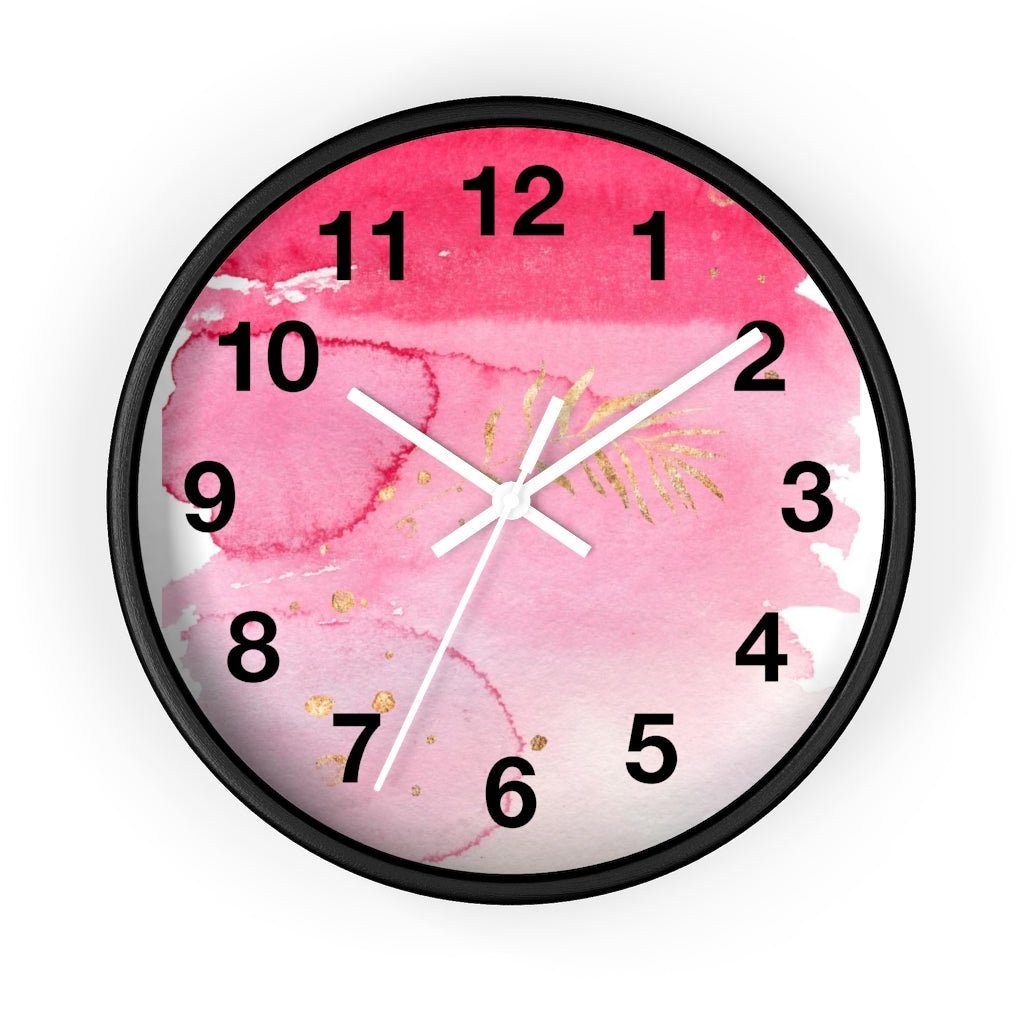 Abstract 10" Wood Wall Clock | Pink Gold Ombre - Wall Clock