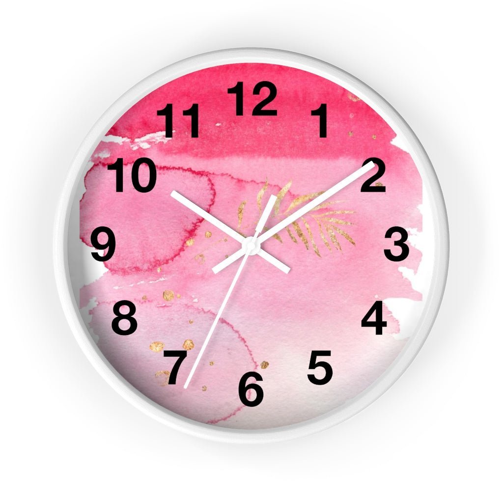 Abstract 10" Wood Wall Clock | Pink Gold Ombre - Wall Clock