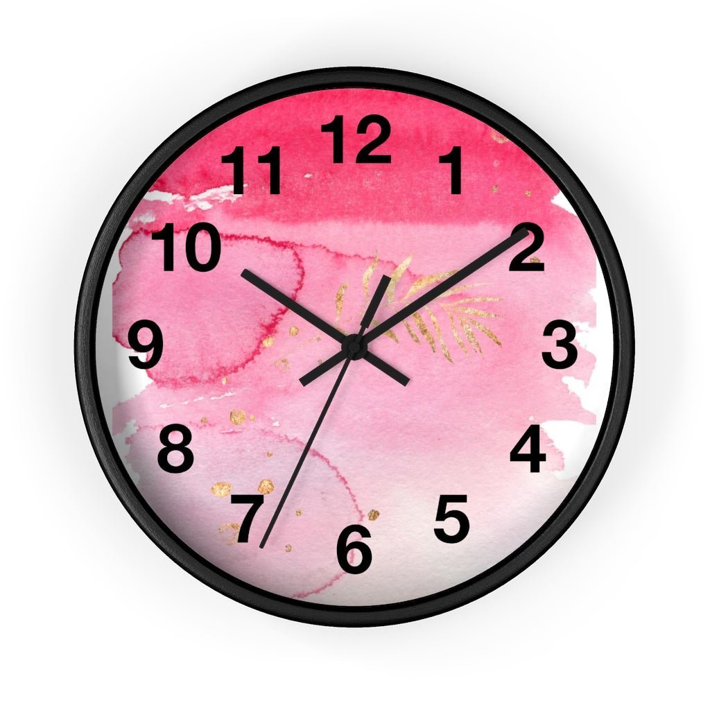 Abstract 10" Wood Wall Clock | Pink Gold Ombre - Wall Clock