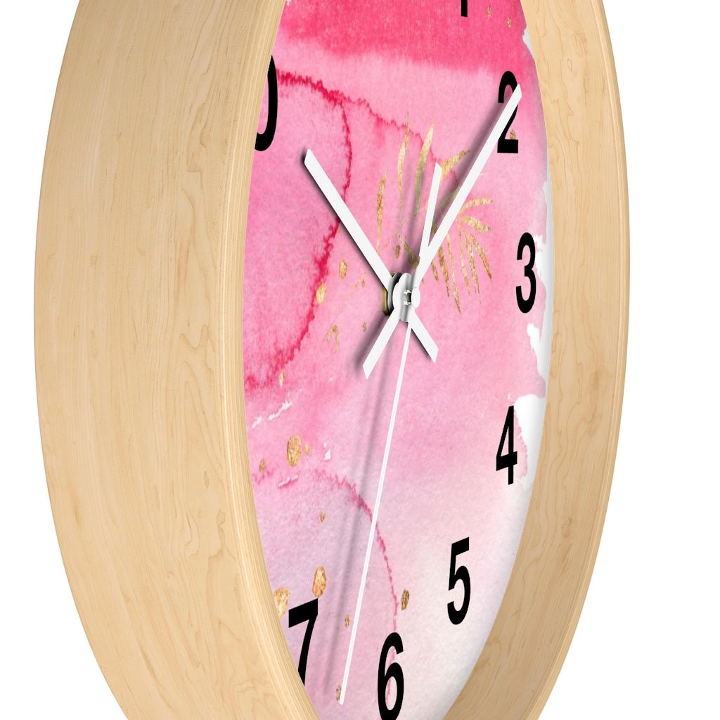 Abstract 10" Wood Wall Clock | Pink Gold Ombre - Wall Clock