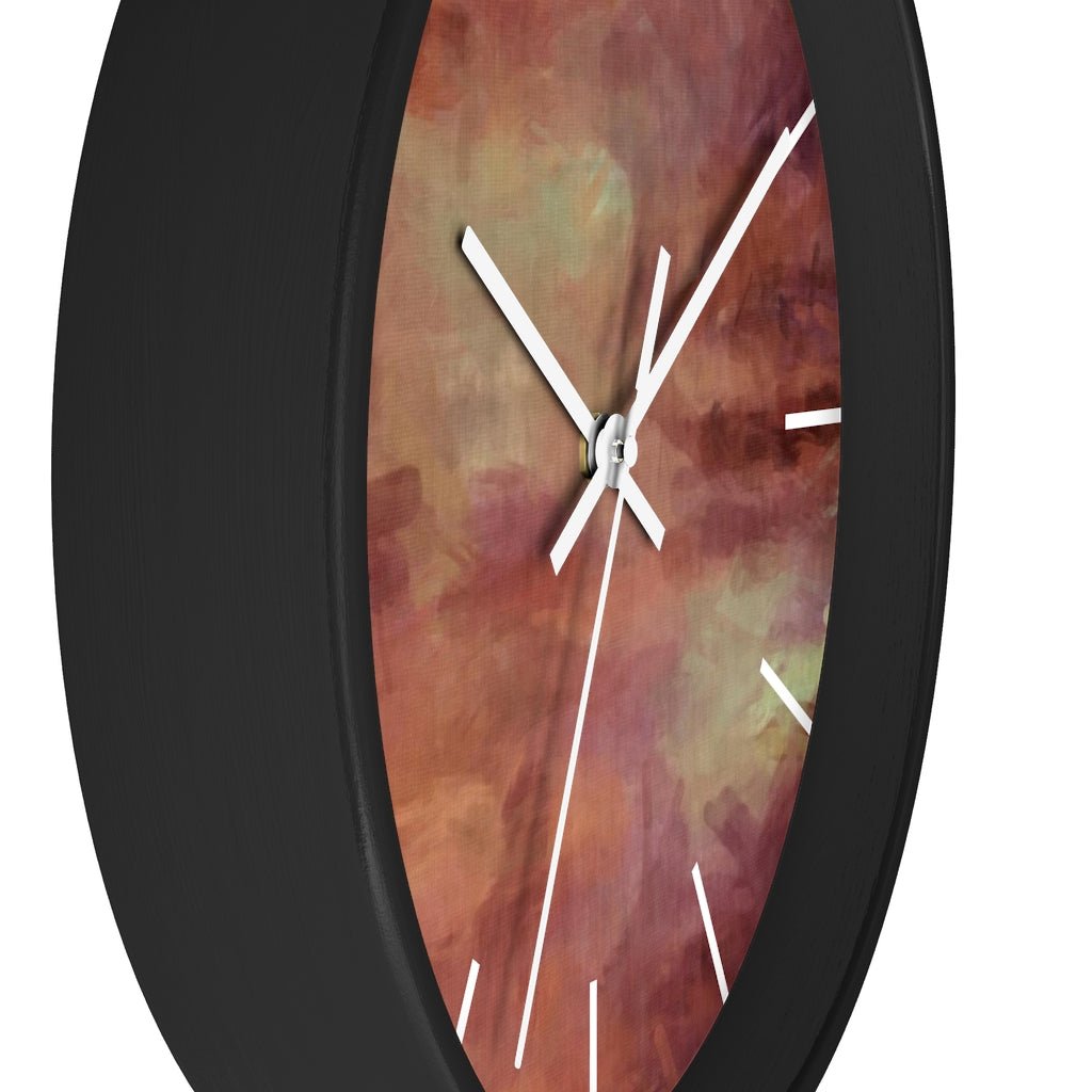 Abstract 10" Wood Wall Clock | Rust Brown - Wall Clock