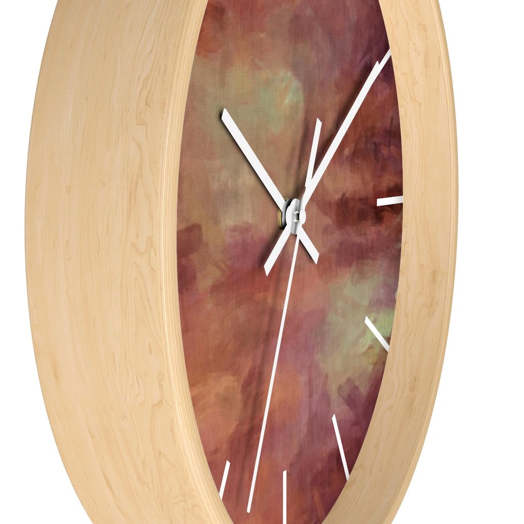 Abstract 10" Wood Wall Clock | Rust Brown - Wall Clock