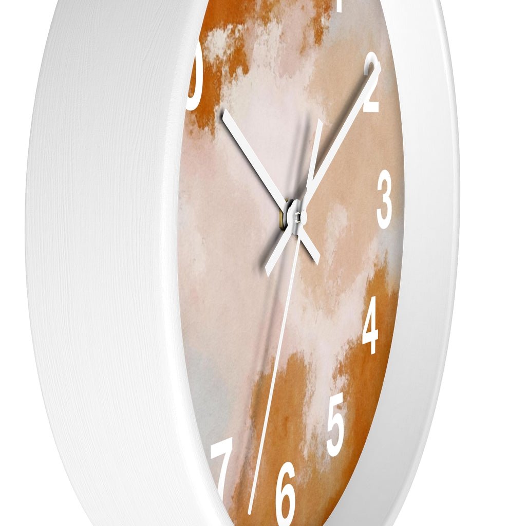 Abstract 10" Wood Wall Clock | Rust Pink Ombre - Wall Clock