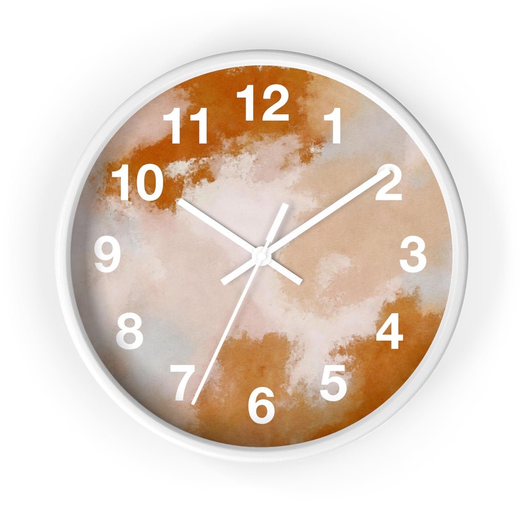 Abstract 10" Wood Wall Clock | Rust Pink Ombre - Wall Clock