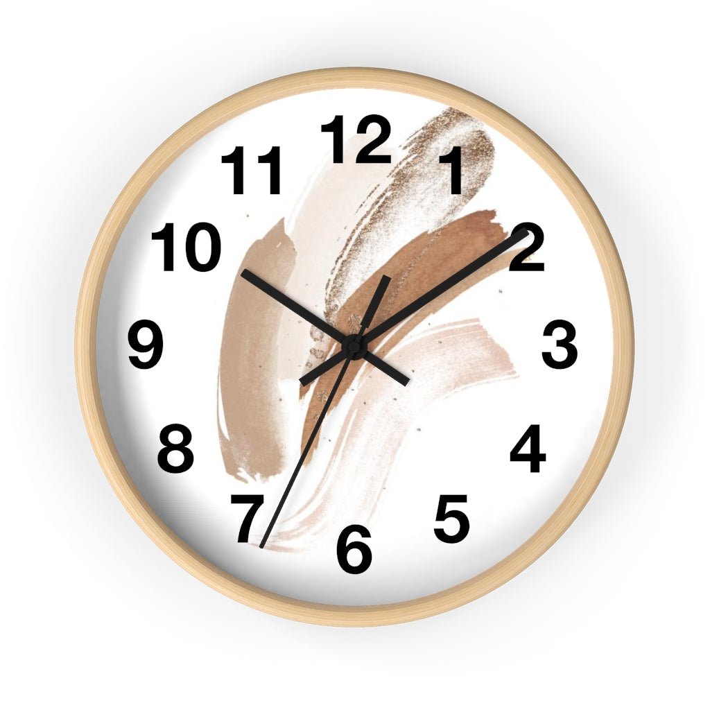 Abstract 10" Wood Wall Clock | White Beige - Wall Clock