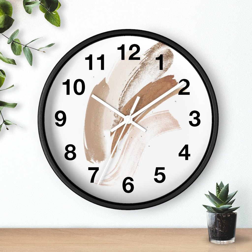 Abstract 10" Wood Wall Clock | White Beige - Wall Clock