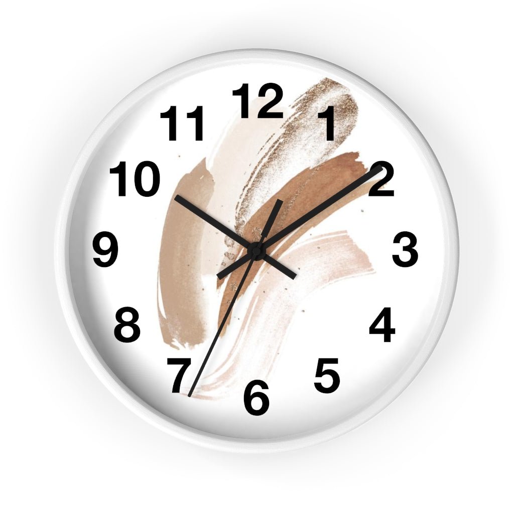 Abstract 10" Wood Wall Clock | White Beige - Wall Clock