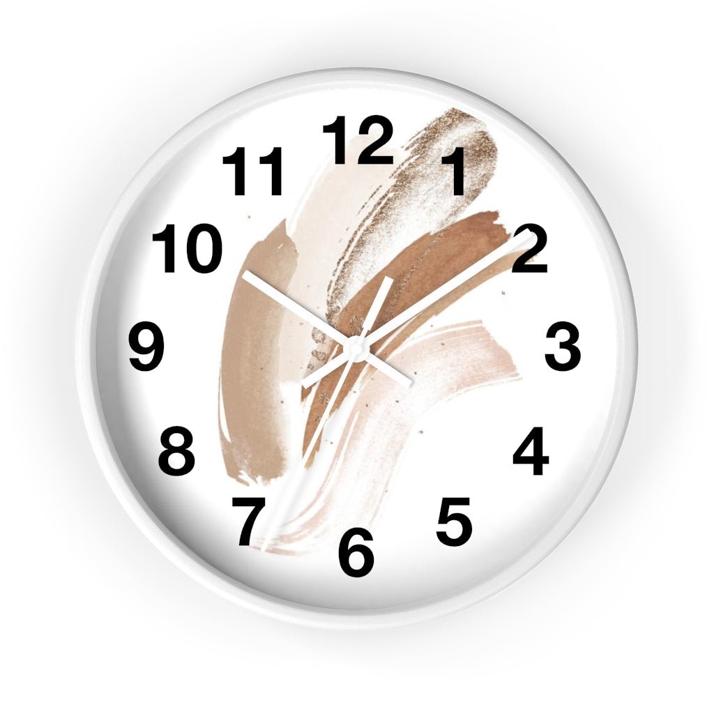 Abstract 10" Wood Wall Clock | White Beige - Wall Clock