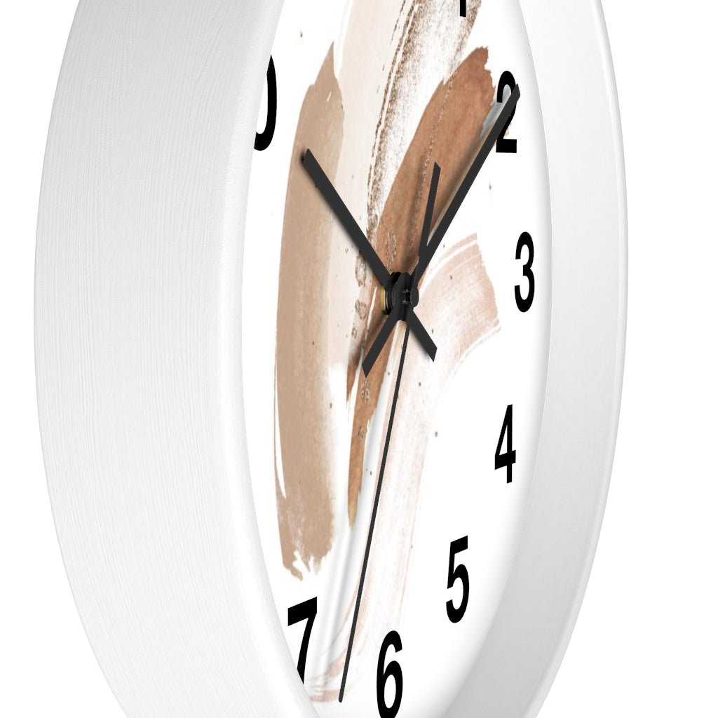 Abstract 10" Wood Wall Clock | White Beige - Wall Clock