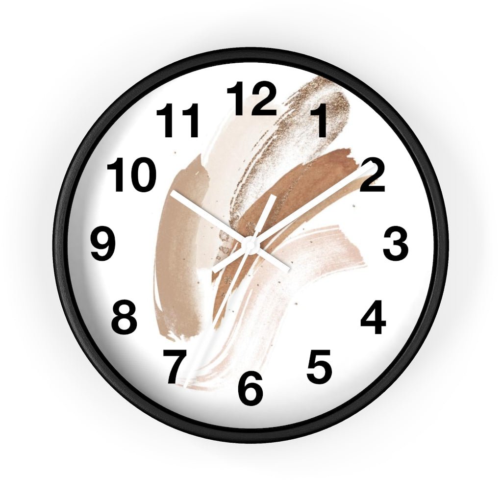 Abstract 10" Wood Wall Clock | White Beige - Wall Clock