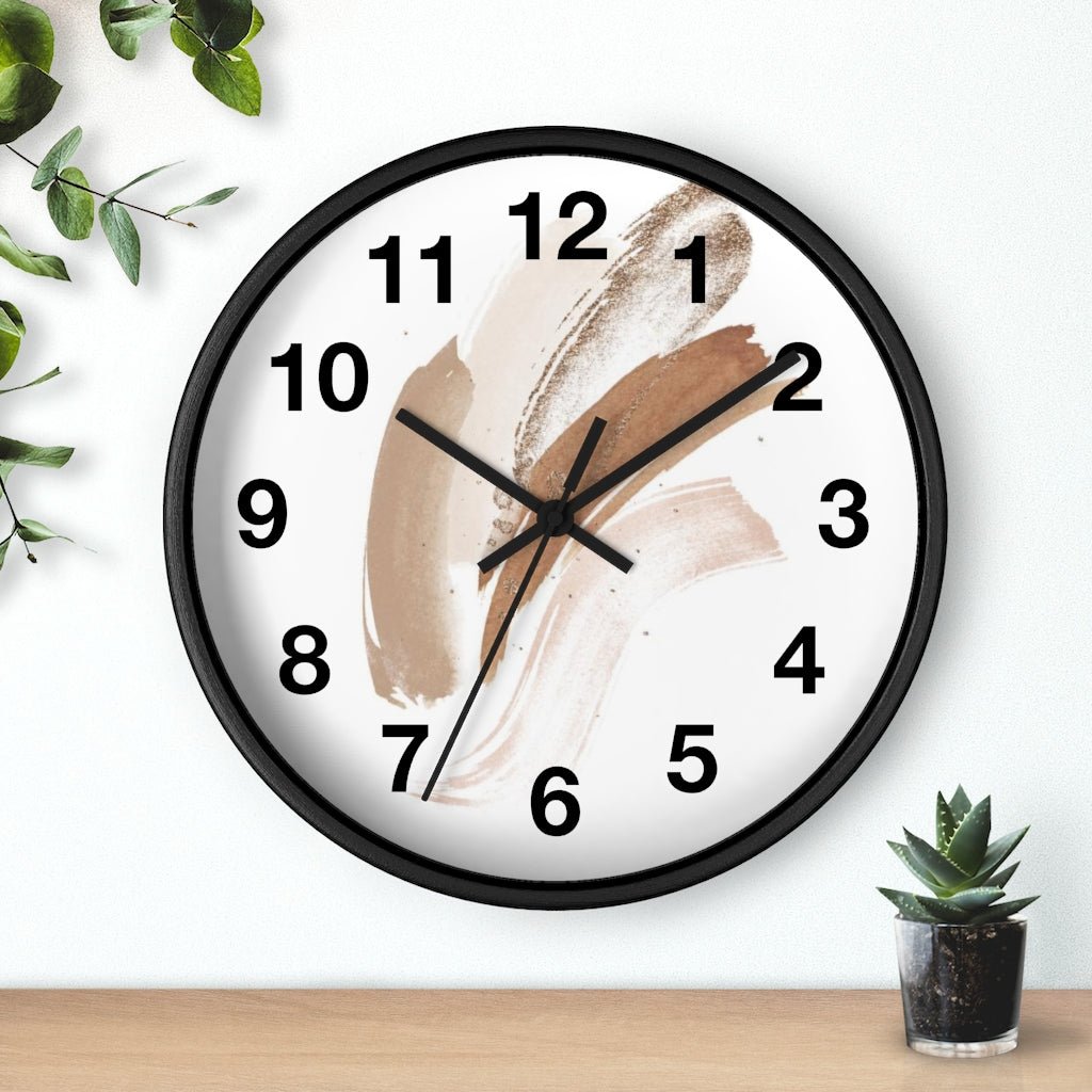 Abstract 10" Wood Wall Clock | White Beige - Wall Clock