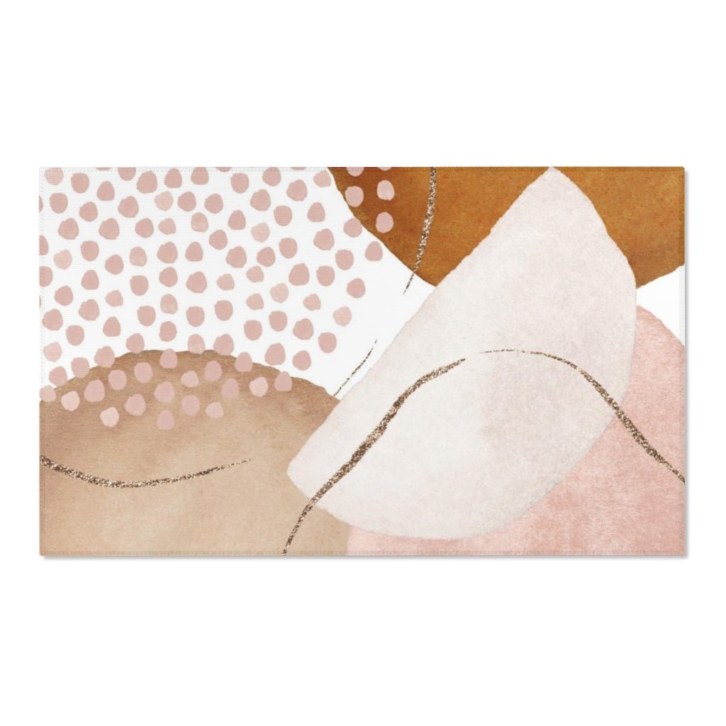 Abstract Area Rug | Beige Blush Orange Pink - Area Rug