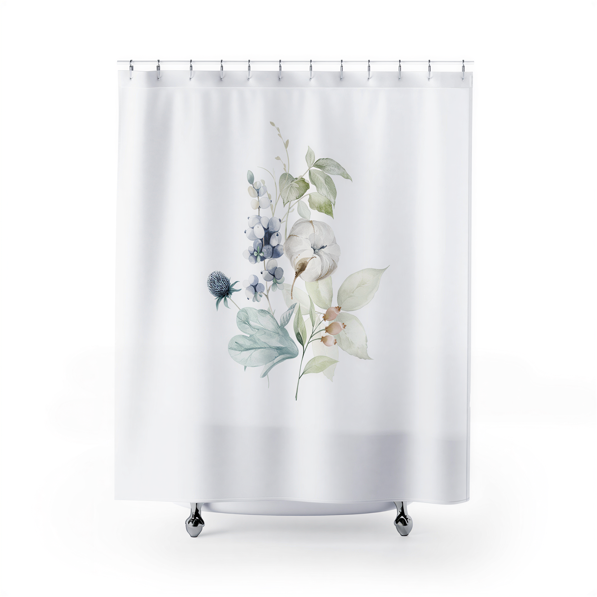 modern boho fabric shower curtain