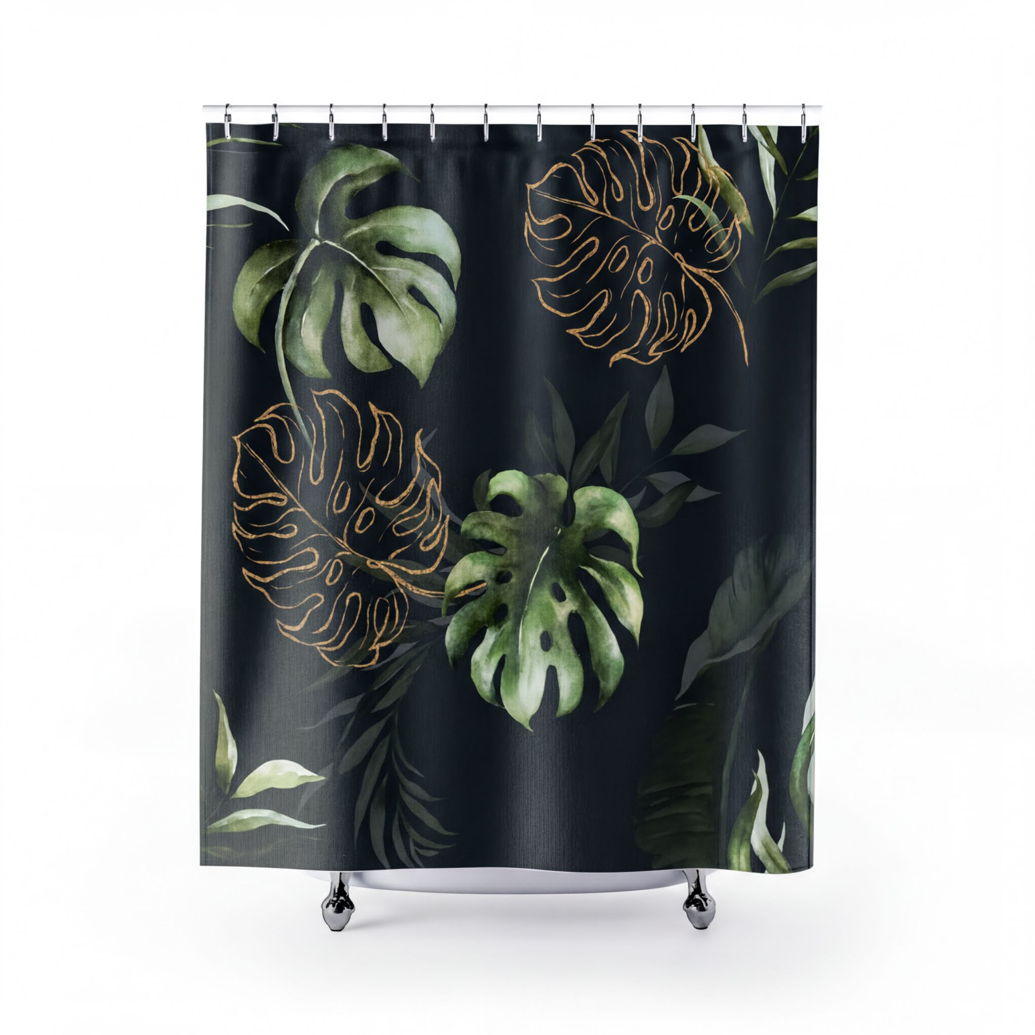 modern boho fabric shower curtain