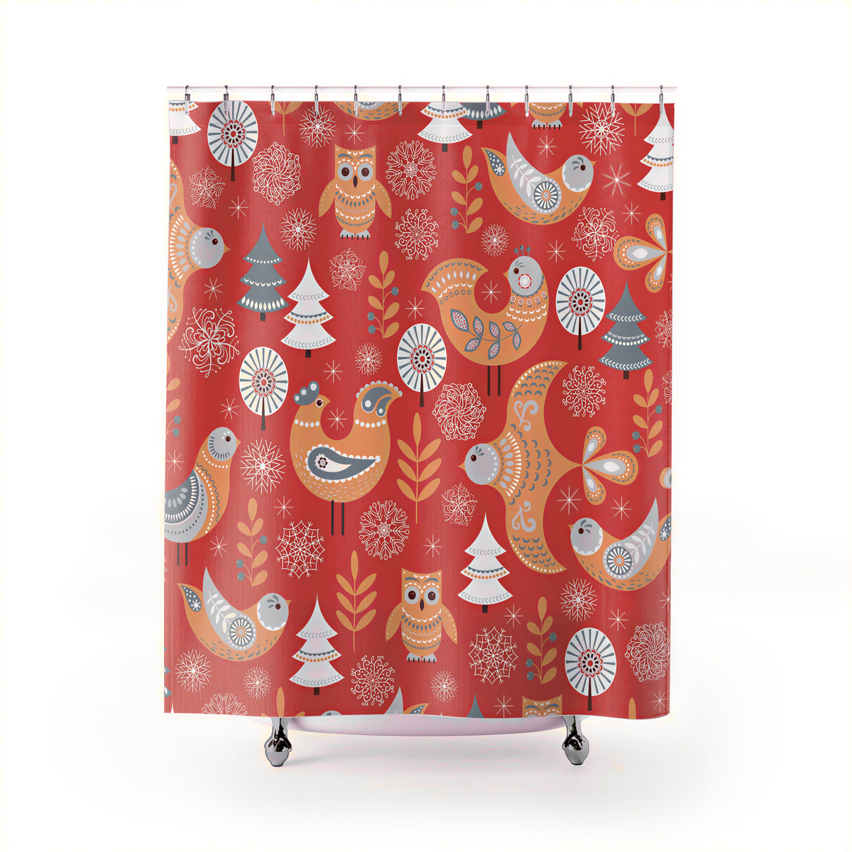 modern boho fabric shower curtain