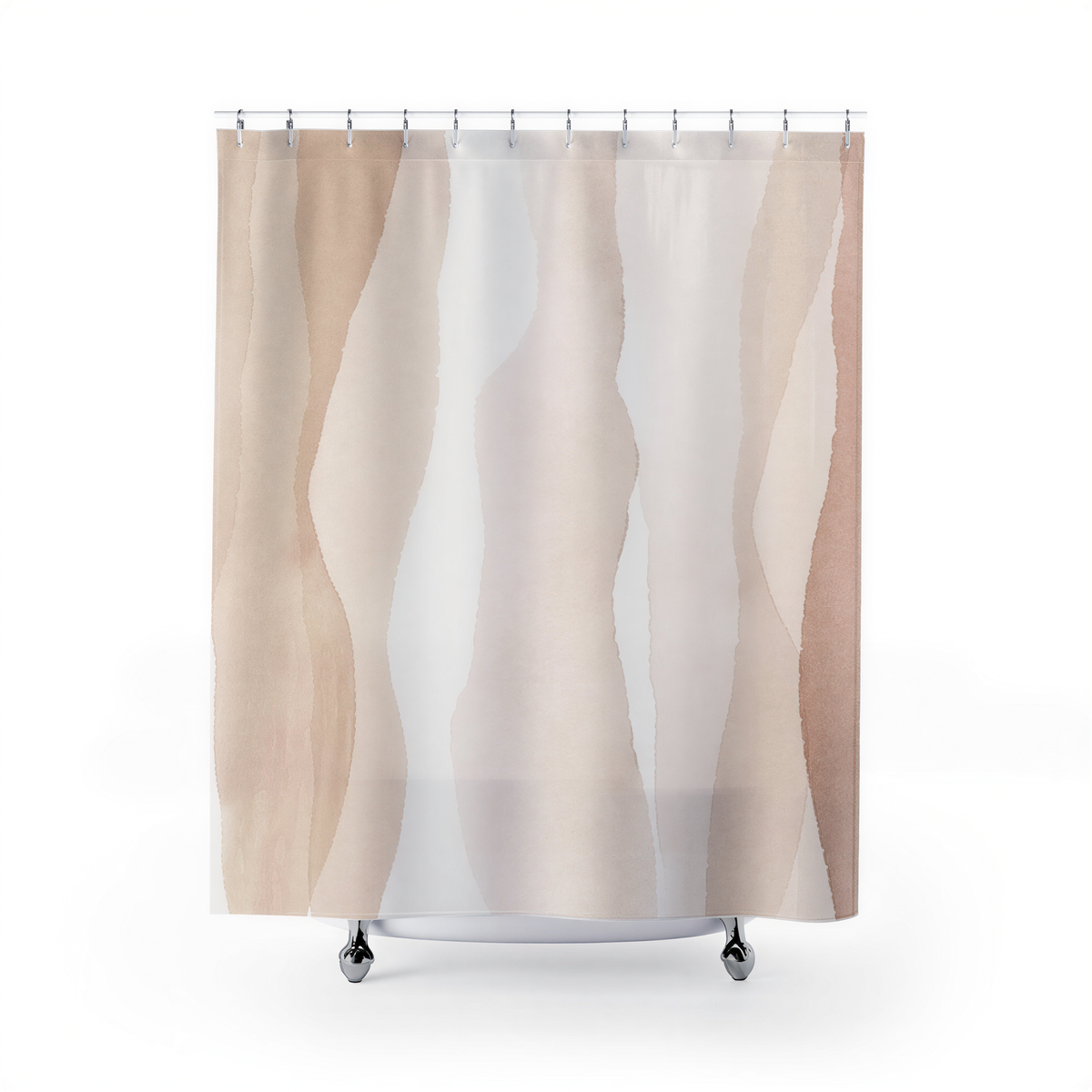modern boho fabric shower curtain