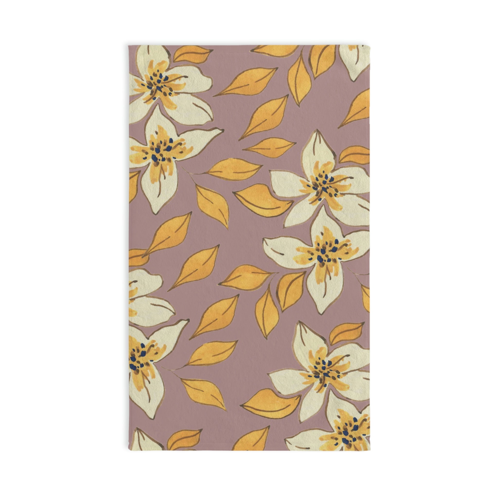 Kitchen, Bath Hand Towel | Mauve Pink, Beige Floral