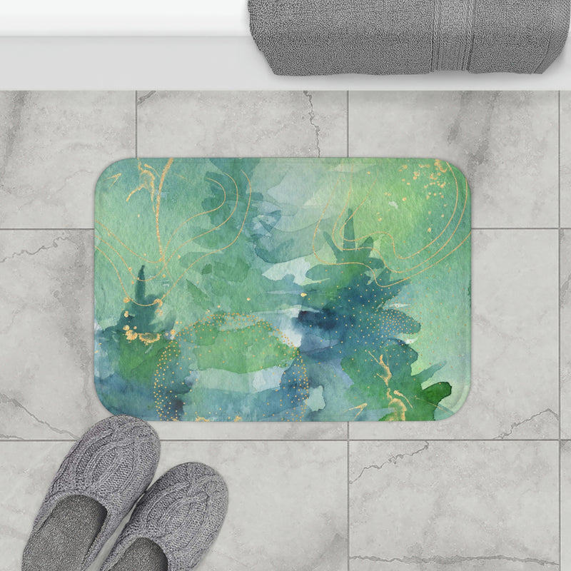 Floral Bath Mat | Sage Teal Green