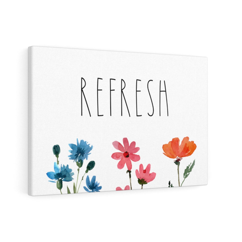 FLORAL WALL CANVAS ART | With Saying | Pink Blue Orange