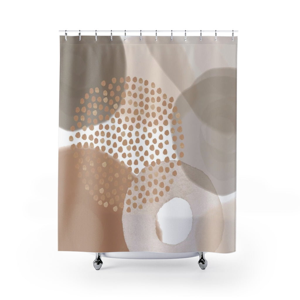 modern boho fabric shower curtain