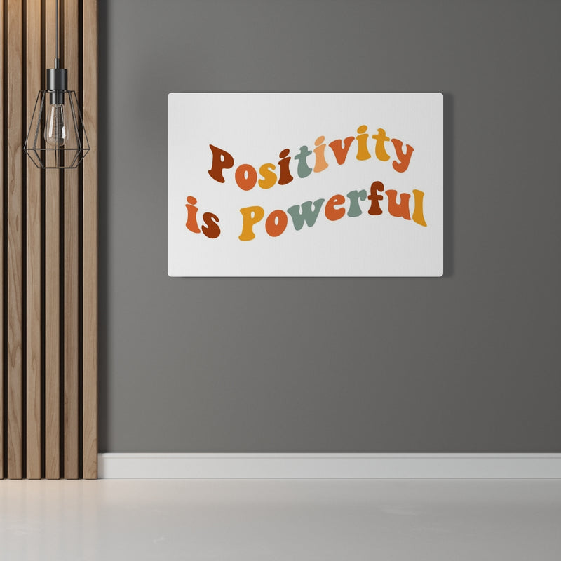 WITH SAYING WALL CANVAS ART | Red Yellow White | Positivity Is Powerful