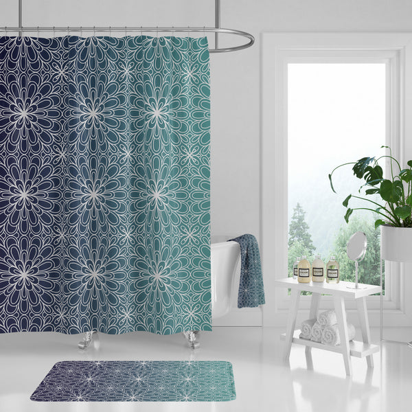 modern boho shower curtains, bathroom accessories