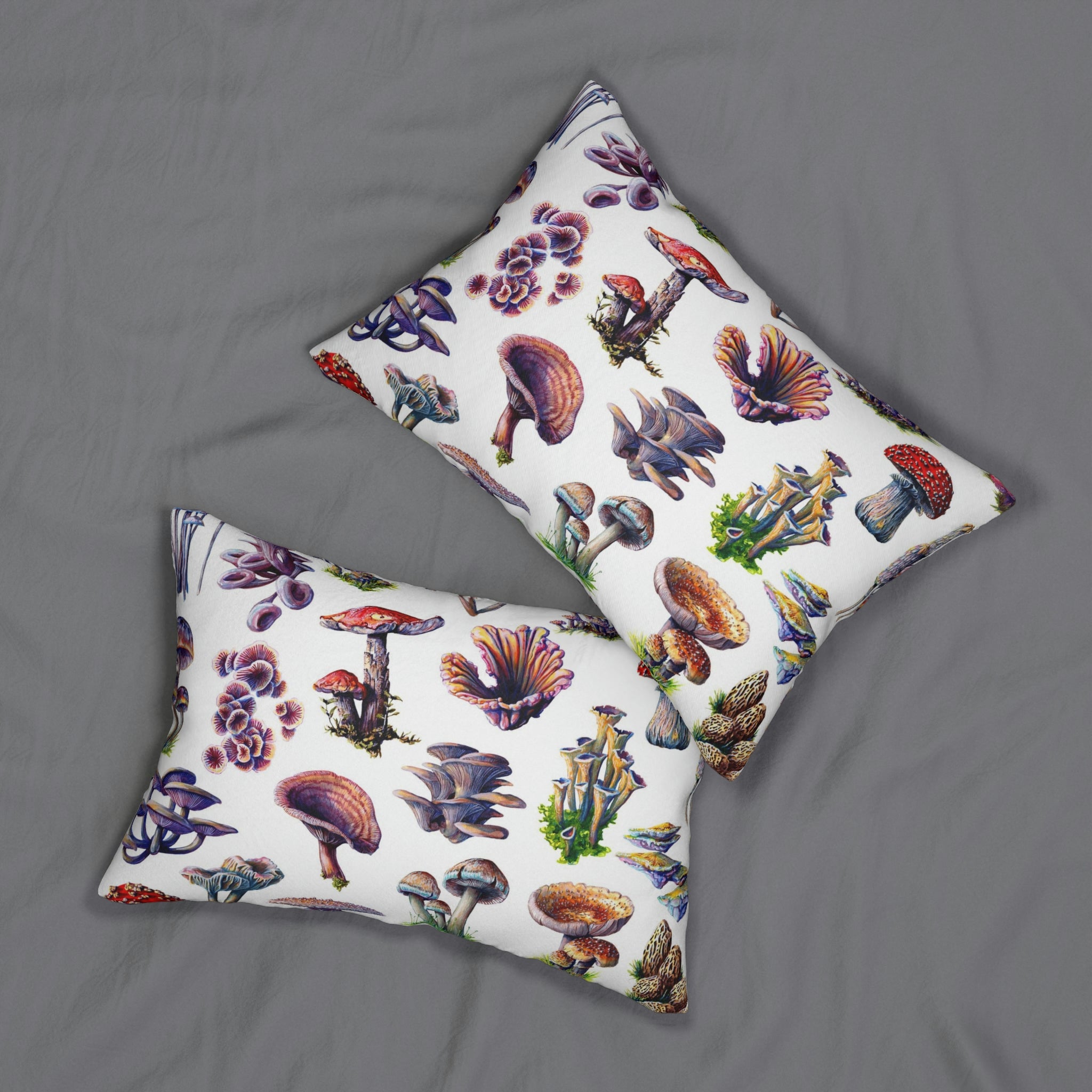 Mushroom Lumbar Pillow | White Fantasy Forest