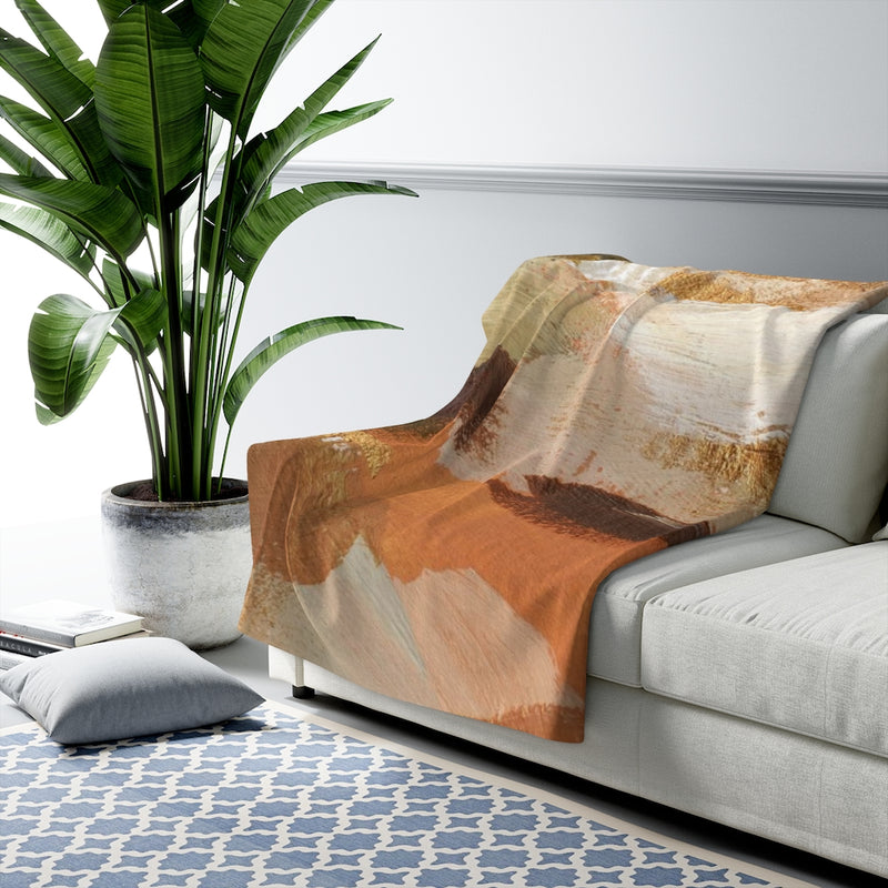 Abstract Comfy Blanket | Rust Beige