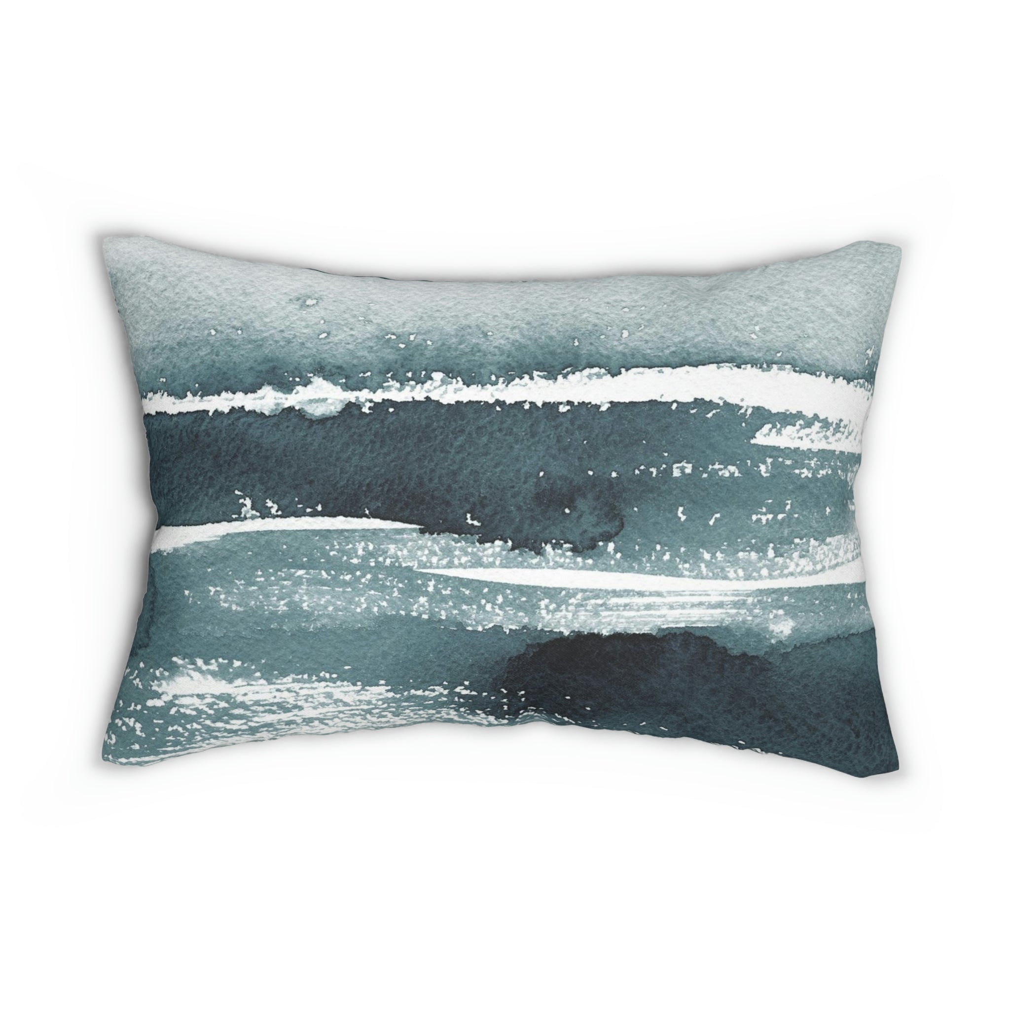 Abstract Lumbar Pillow | Navy Blue White Ombre