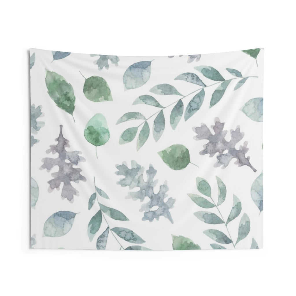 Floral Tapestry | White Purple Green Eucalyptus Leaves