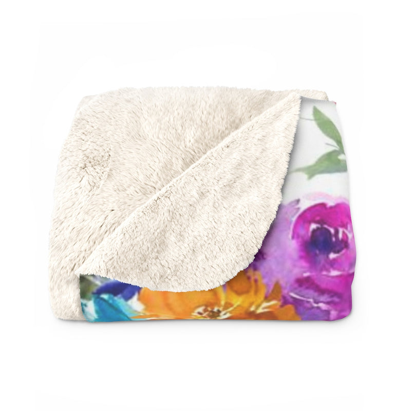 Floral Comfy Blanket | Blush Cream Blue