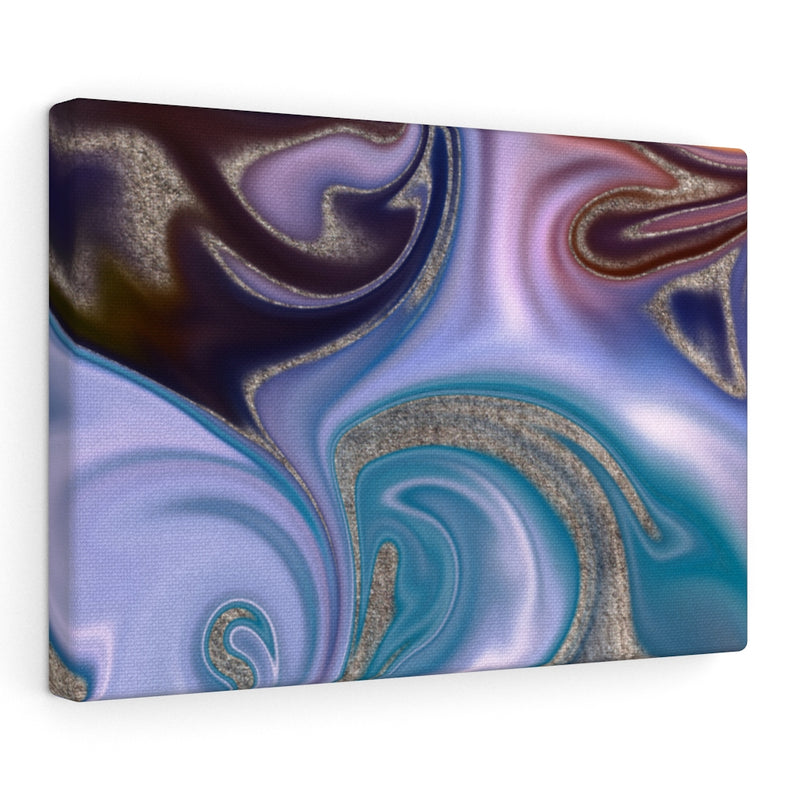 ABSTRACT WALL CANVAS ART | Purple Blue Silver