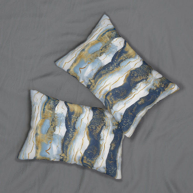 Abstract Lumbar Pillow | Denim Blue Ombre