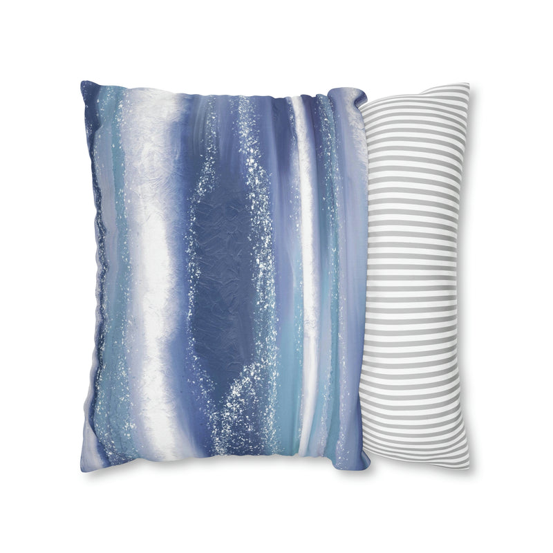 Abstract Pillow Cover | Navy Pale Blue White