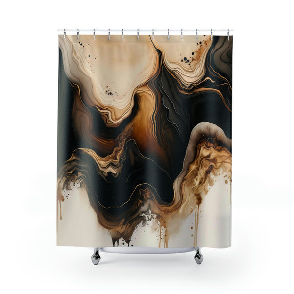modern boho fabric shower curtain
