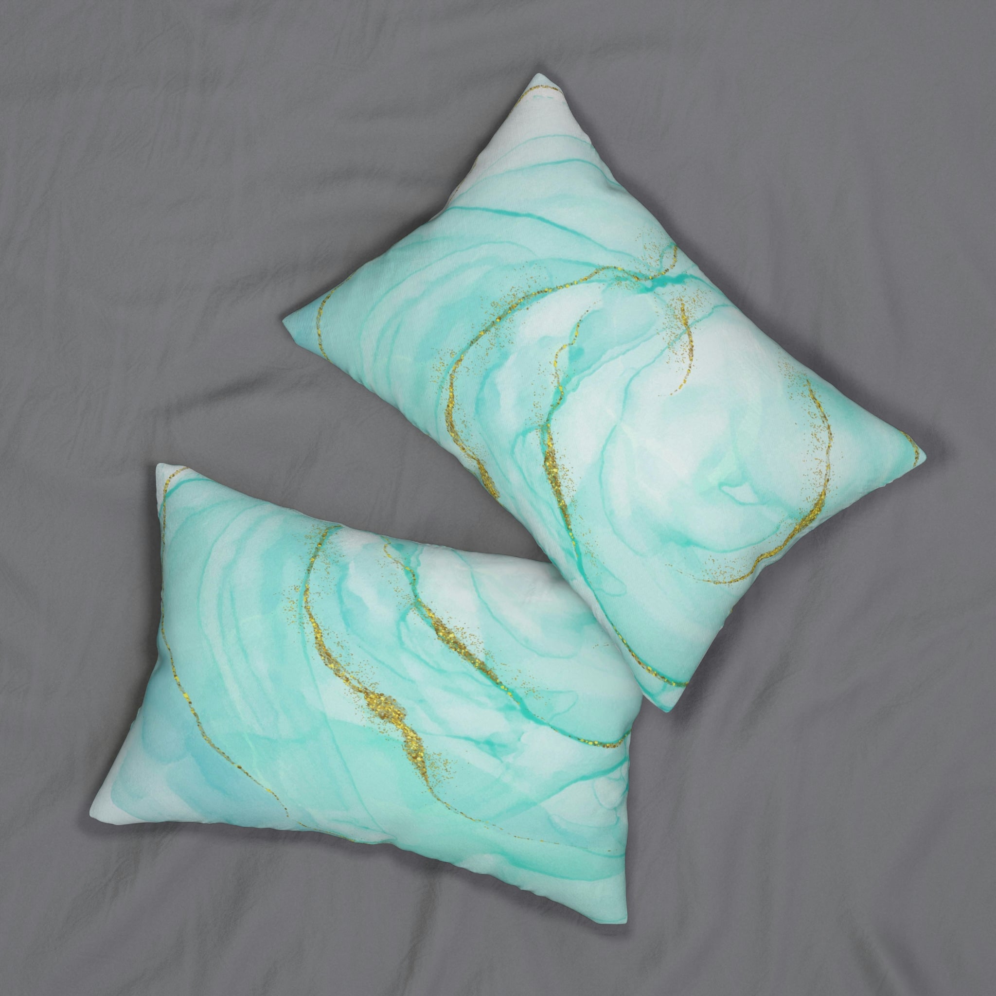 Abstract Lumbar Pillow | Soft Teal Turquoise Blue