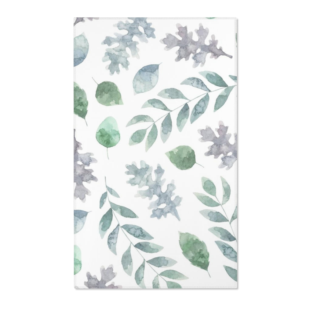 Boho Area Rug | Eucalyptus Watercolor Green