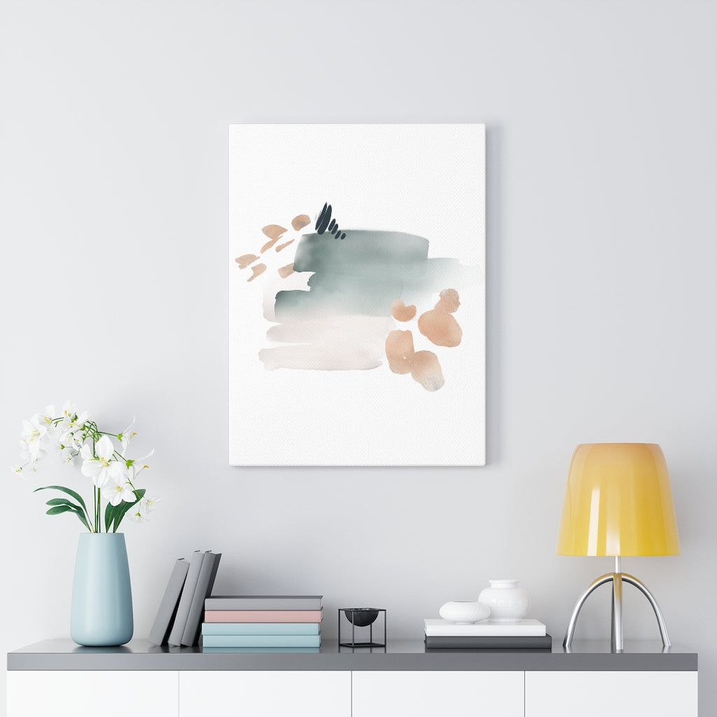 Abstract Canvas Art | Grey White Blush Pink