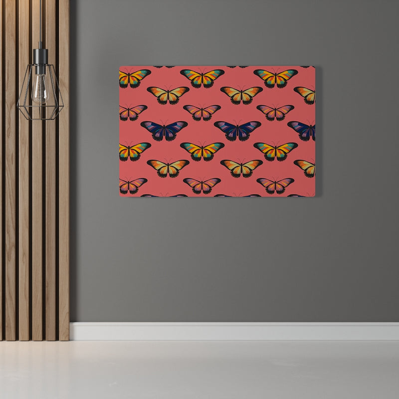 WHIMSICAL WALL CANVAS ART | Pastel Red Butterfly