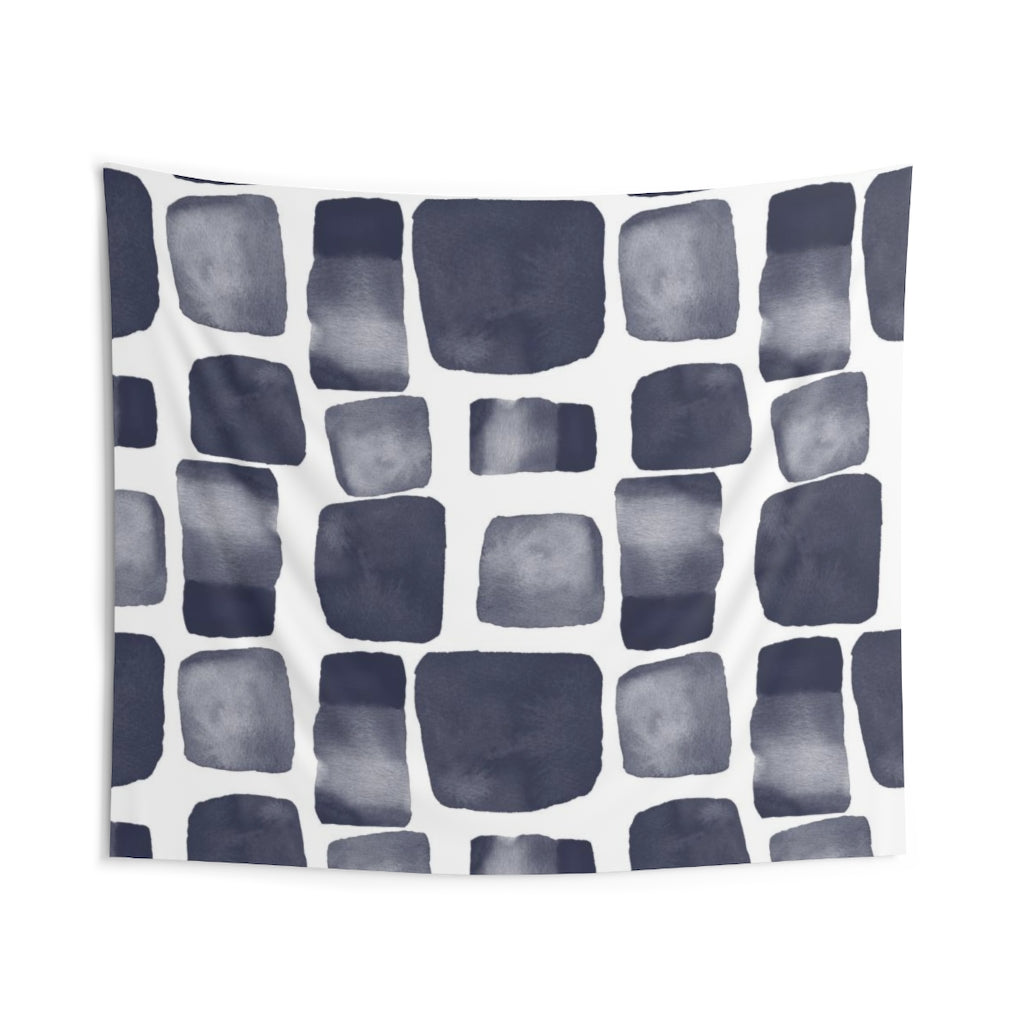 Abstract Tapestry | Navy Blue White