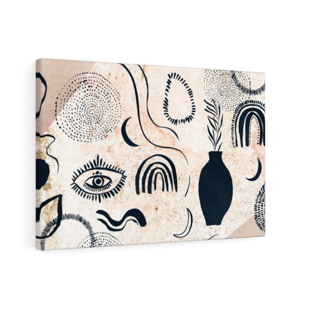 MYSTICAL WALL CANVAS ART | Beige Navy Blue Boho Eyes