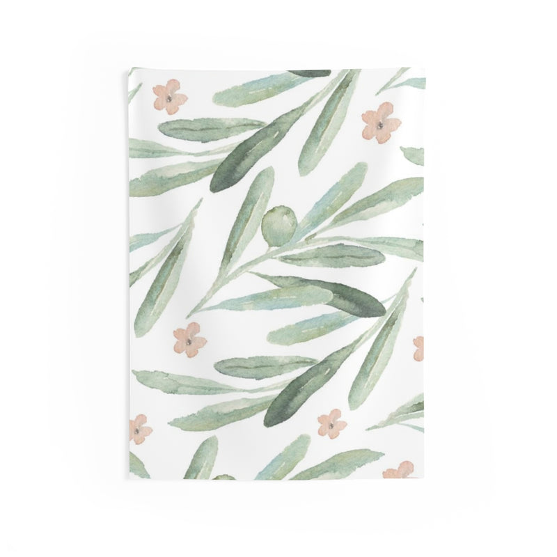 Floral Tapestry | White Pastel Green Pink
