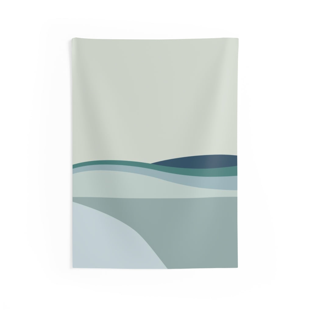 Abstract Tapestry | Sage Green Teal Pastel Blue