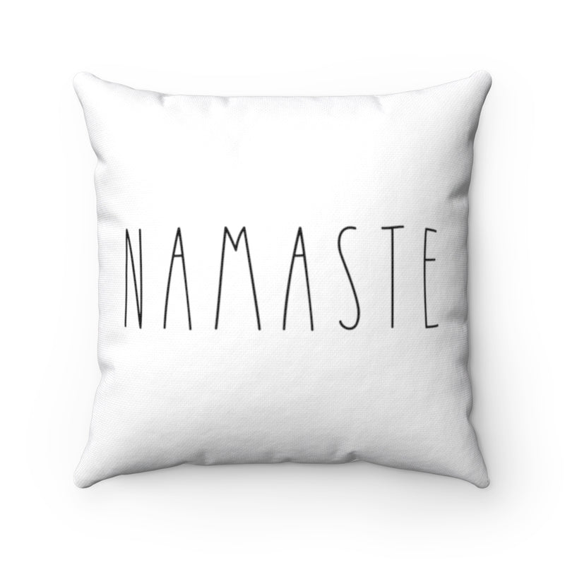 With Saying Pillow Cover | White | Namaste