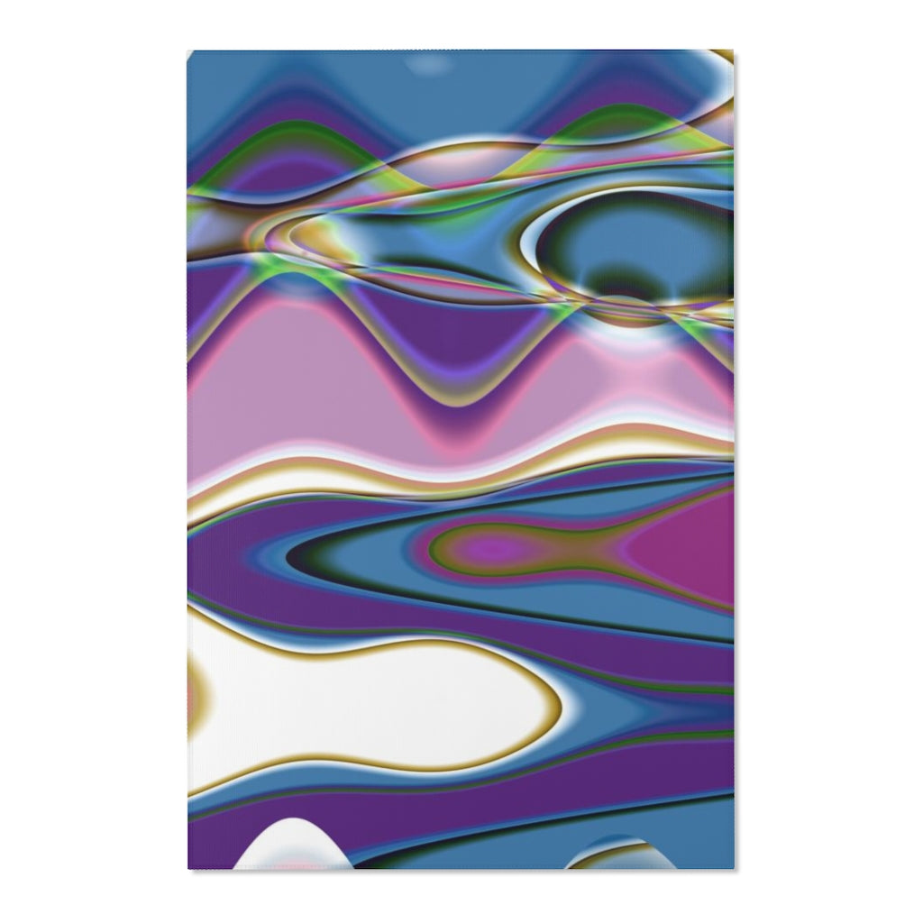 Abstract Area Rug | Blue Purple Green Swerve Lines