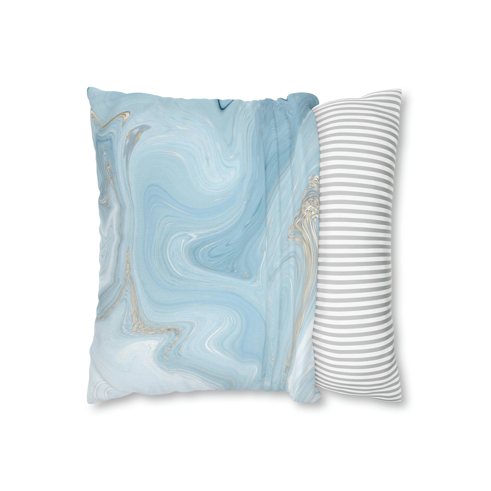 Abstract Pillow Cover | Pale Sky Blue Marble Print