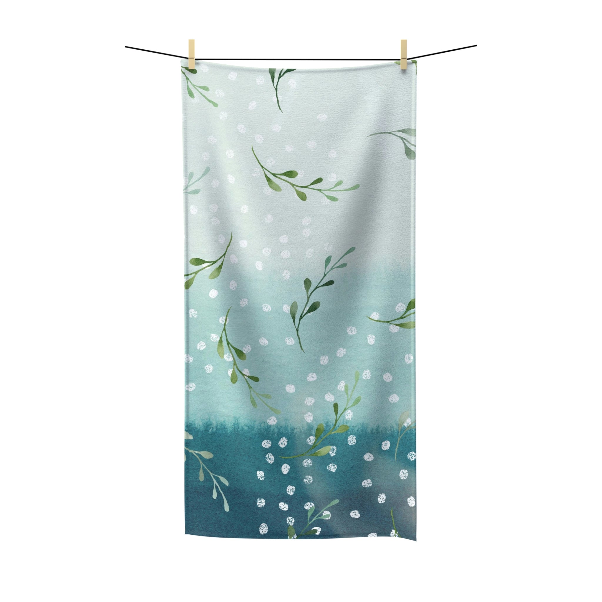 Bath Towel | Floral Teal Mint Green