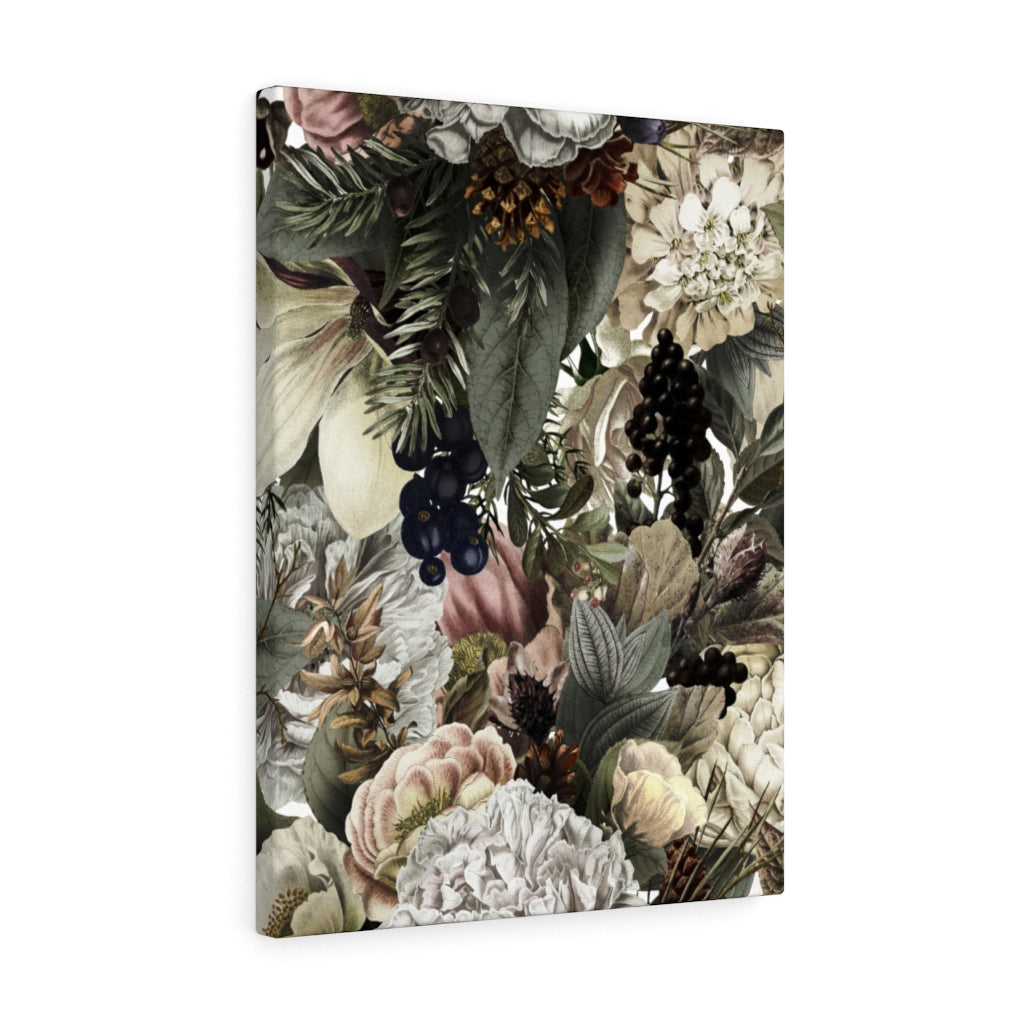 FLORAL CANVAS ART | Black White Green